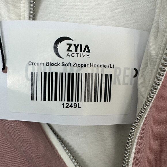 Nwt Zyia Cream block soft zipper hoodie. Size L - Picture 3 of 6
